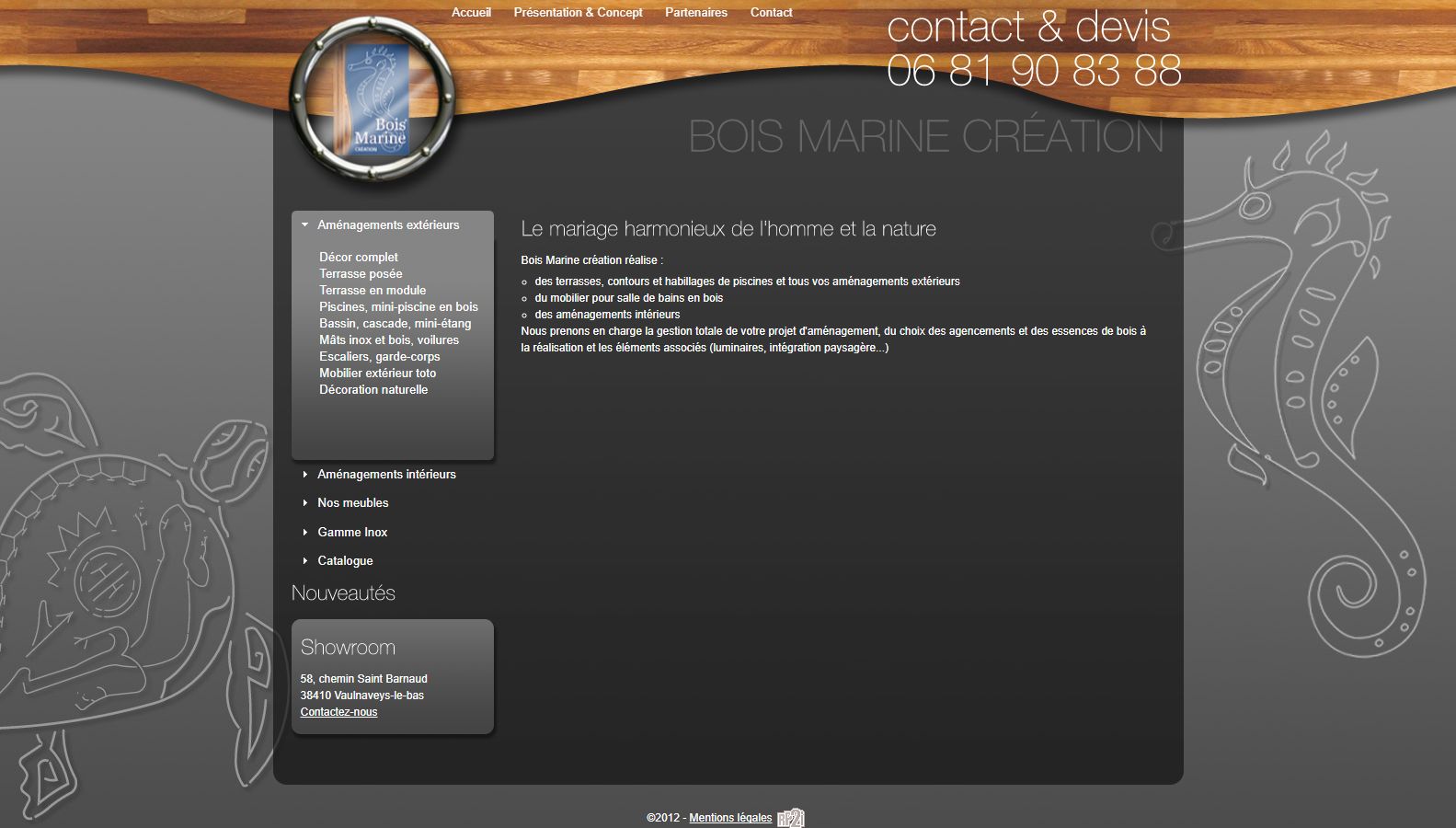 Réalisation RP2I (Romaric Pibolleau): Bois Marine Création - Charte graphique<br>Site web